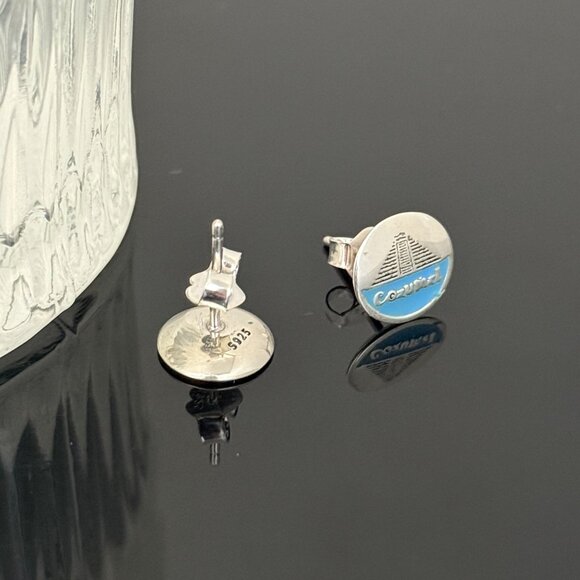 COZUMEL Earrings S925 Sterling Silver Handmade Ear Stud - Picture 3 of 3